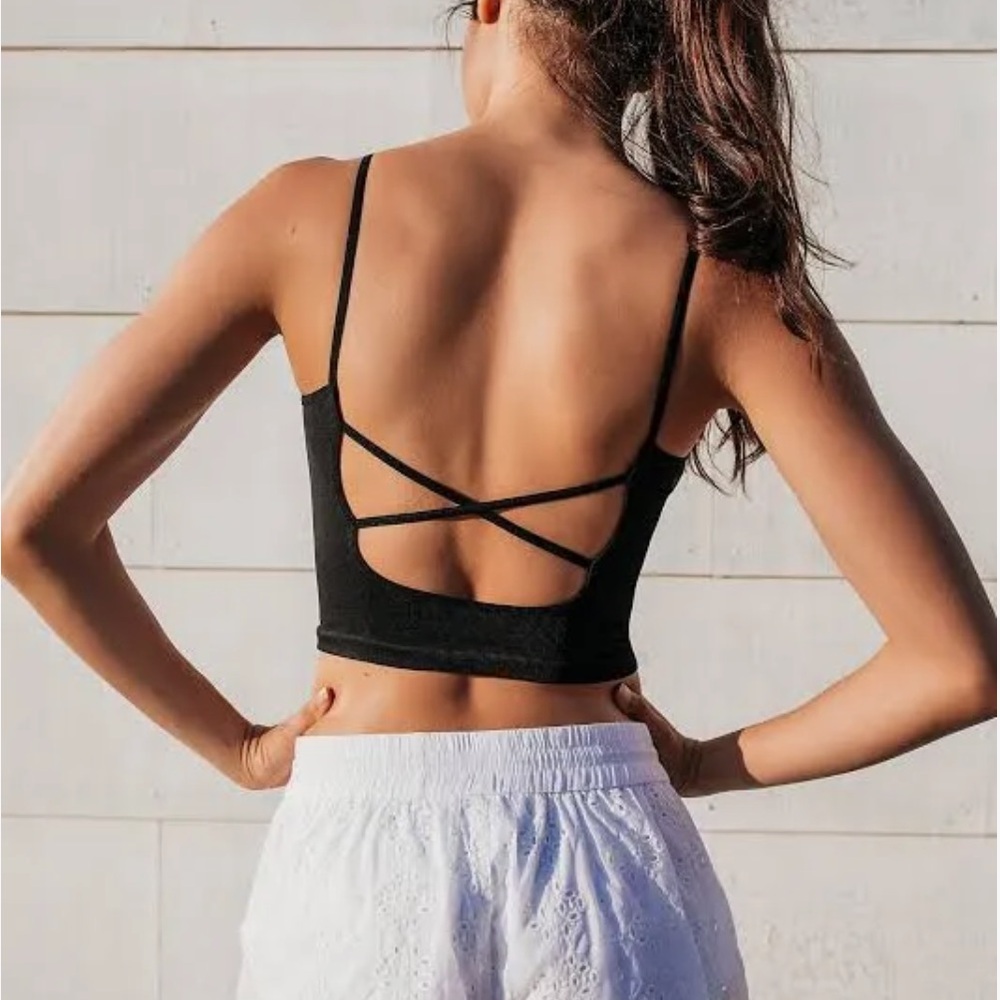 Free People Movement Vuori Women’s Strappy Crop Tank Top Shirt Active XS/S